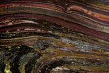 Polished Tiger Iron Stromatolite Slab - Billion Years #162087-1